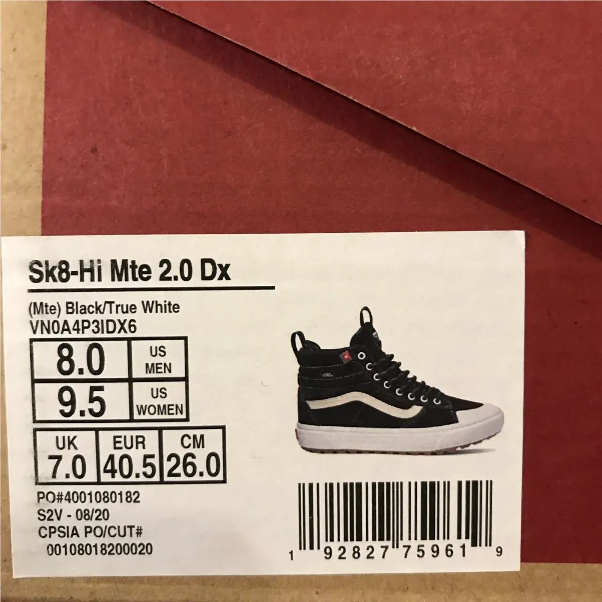 Vans shoes - VANS Sk8-Hi Mte - Mte - VN0A4P3IDX6 - Black / True White, Manufacturer: Black / True White (UPC: 0192827759619) 7