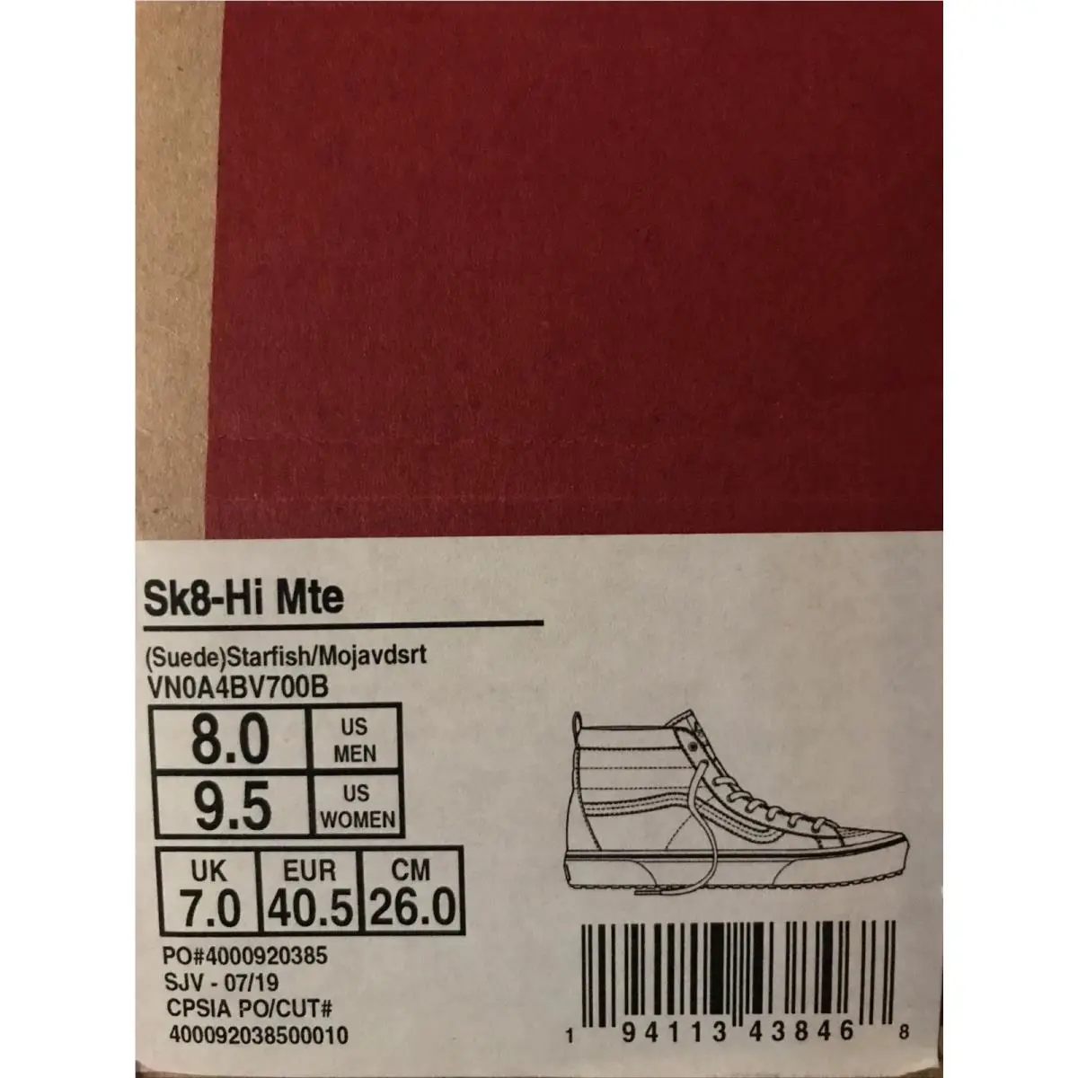 Vans shoes - Sk8 Hi MTE - MTE - VN0A4BV700B - Tan Beige Brown White, Manufacturer: Starfish / Mojave Desert (UPC: 0194113438468) 5