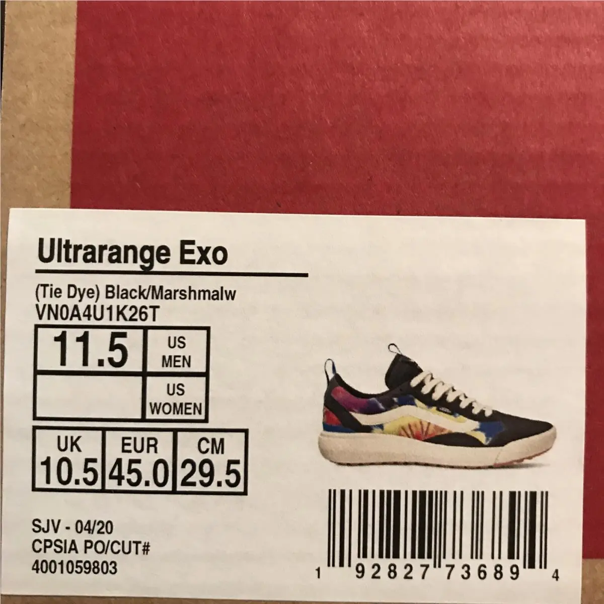 Vans shoes - VANS UltraRange Exo - UltraRange Exo - VN0A4U1K26T - Multicolor - Tie Dye / Black / Marshmallow / White (UPC: 0192827736894) 4