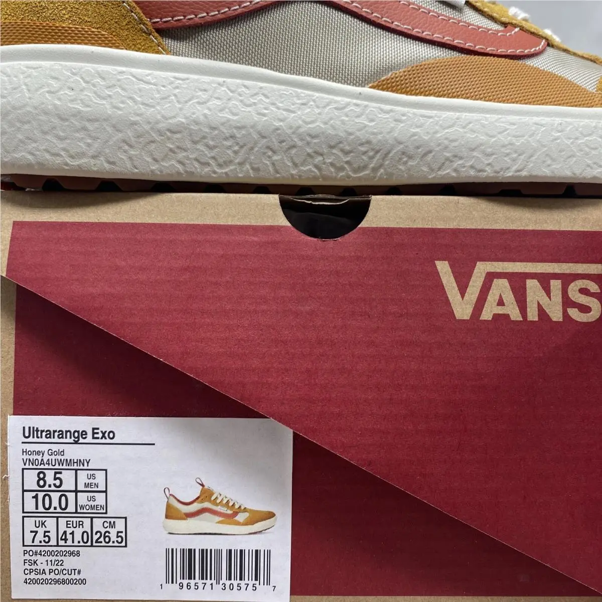 Vans shoes - VANS UltraRange Exo - UltraRange Exo - VN0A4UWMHNY - Honey Gold White Orange Tan Khaki Beige, Manufacturer: Honey Gold (UPC: 0196571305757) 5