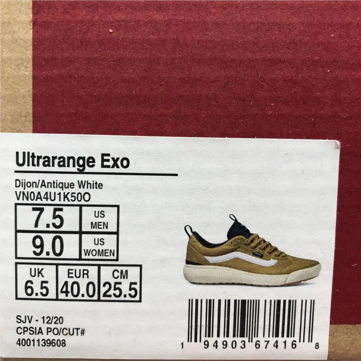 Vans shoes - VANS Ultrarange Exo - Ultrarange Exo - VN0A4U1K50O - Dijon - Yellow / Gold, Antique White, Black (UPC: 0194903674168) 4