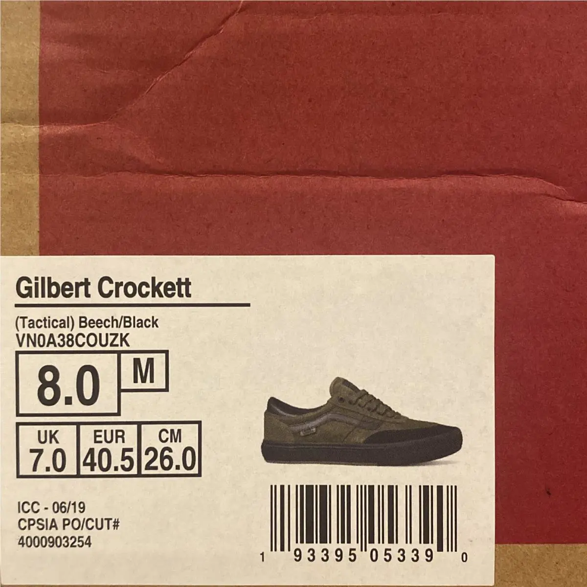 Vans shoes - Gilbert Crockett - Gilbert Crockett - VN0A38COUZK - Beech Green Black, Manufacturer: Tactical Beech / Black (UPC: 0193395053390) 7