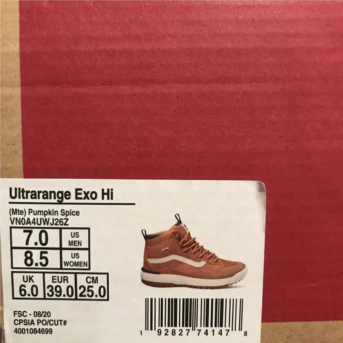 Vans shoes - VANS UltraRange - UltraRange - VN0A4UWJ26Z - Pumkin Spice - Orange / White / Gum (UPC: 0192827741478) 5