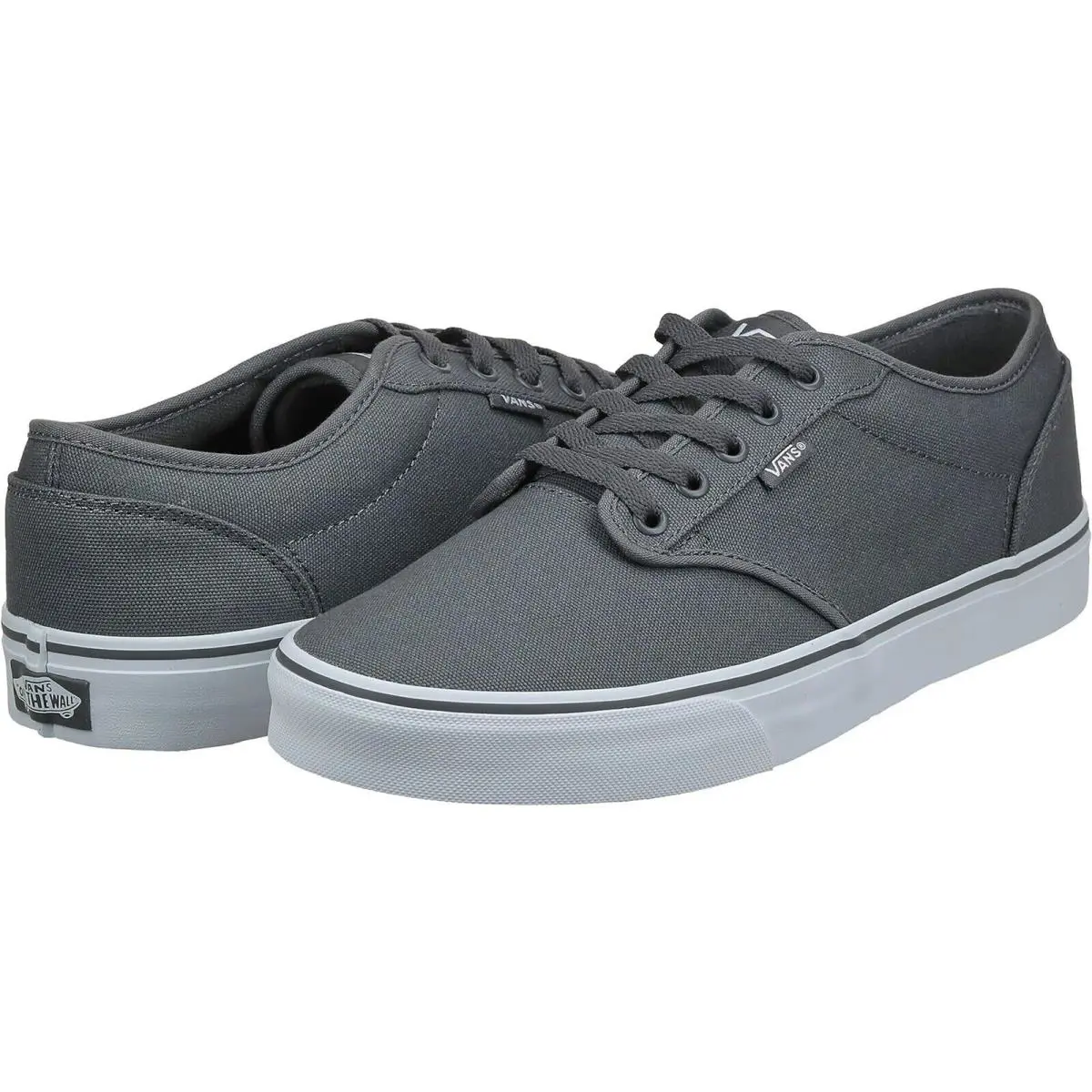 Size 13 -vans Men`s Atwood Sneaker Canvas Pewter White