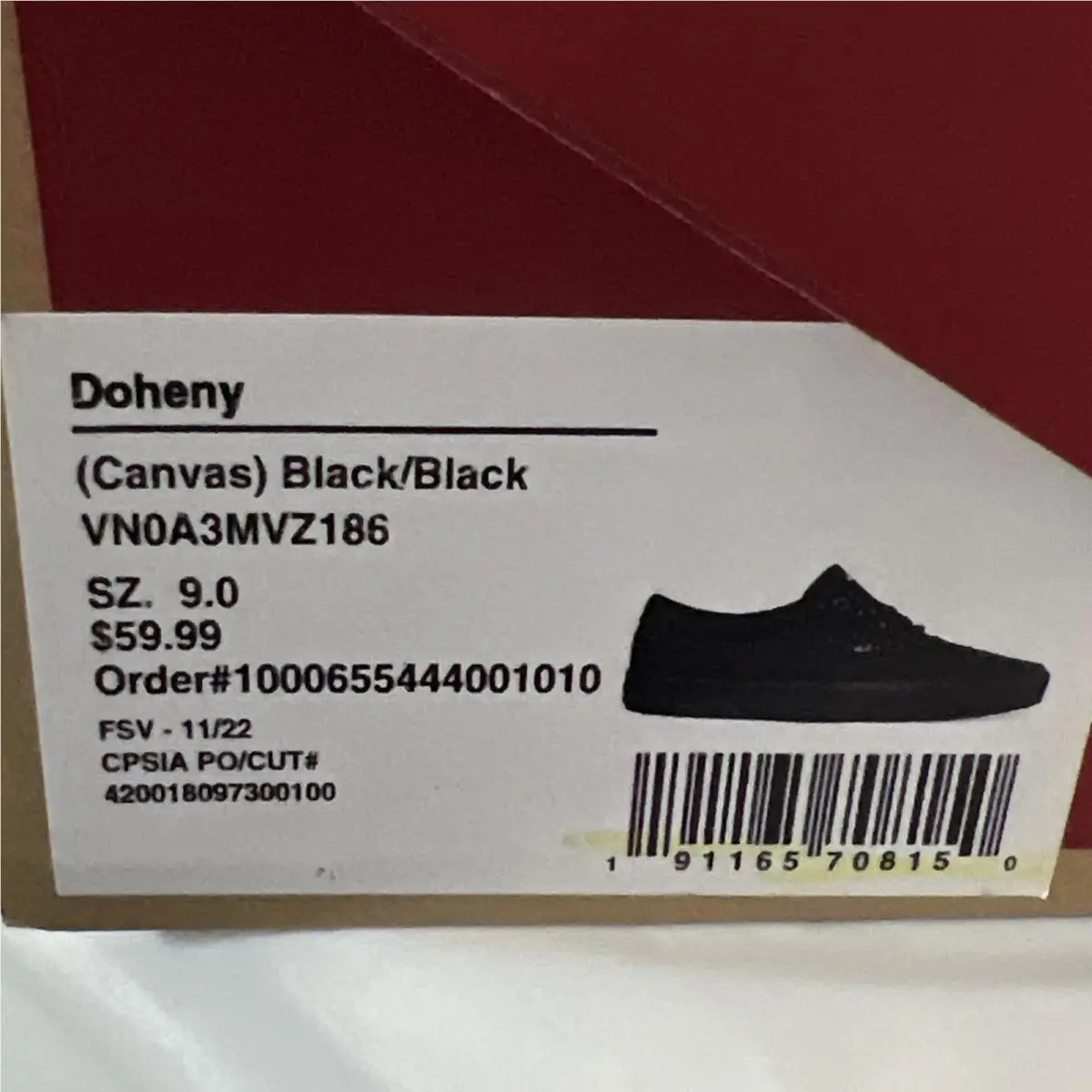 Vans shoes - VANS Doheny - Doheny - 507698 - Black (UPC: 0191165708150) 9