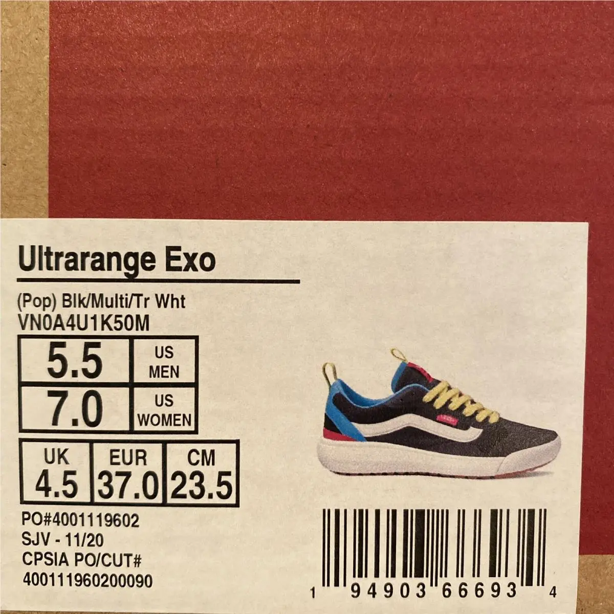 Vans shoes - VANS UltraRange Exo - UltraRange Exo - VN0A4U1K50M - Black Blue Pink Yellow White, Manufacturer: Black / Multicolored / True White (UPC: 0194903666934) 4
