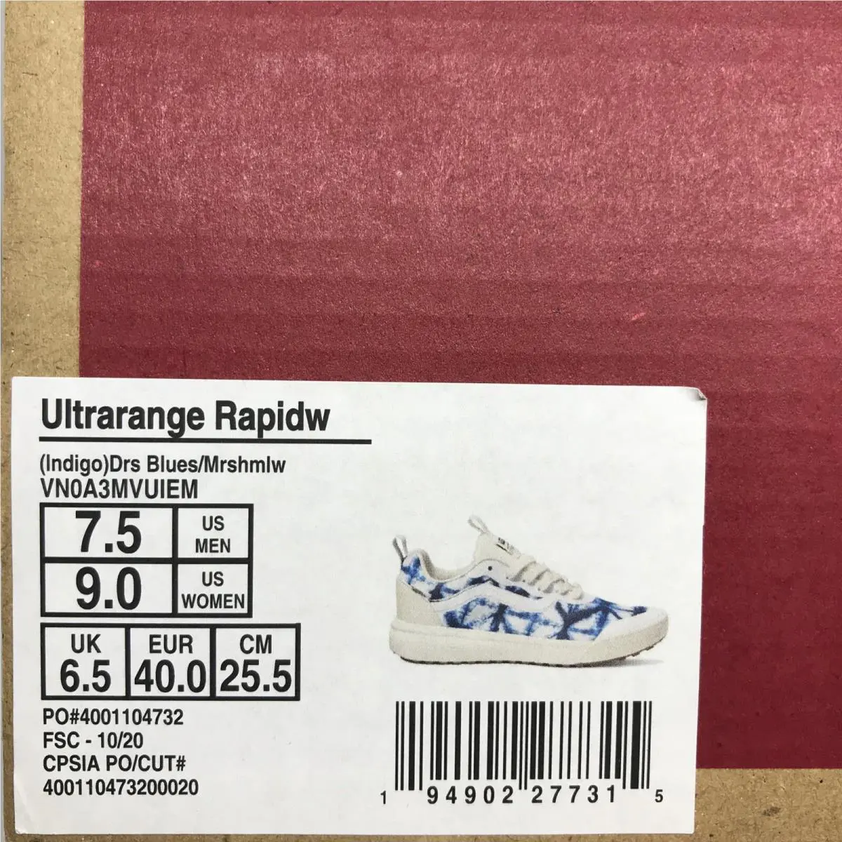 Vans shoes - Vans UltraRange - UltraRange - VN0A3MVUIEM - Indigo Dress Blues Marshmallow, Manufacturer: Indigo Dress Blues Marshmallow (UPC: 0194902277315) 4