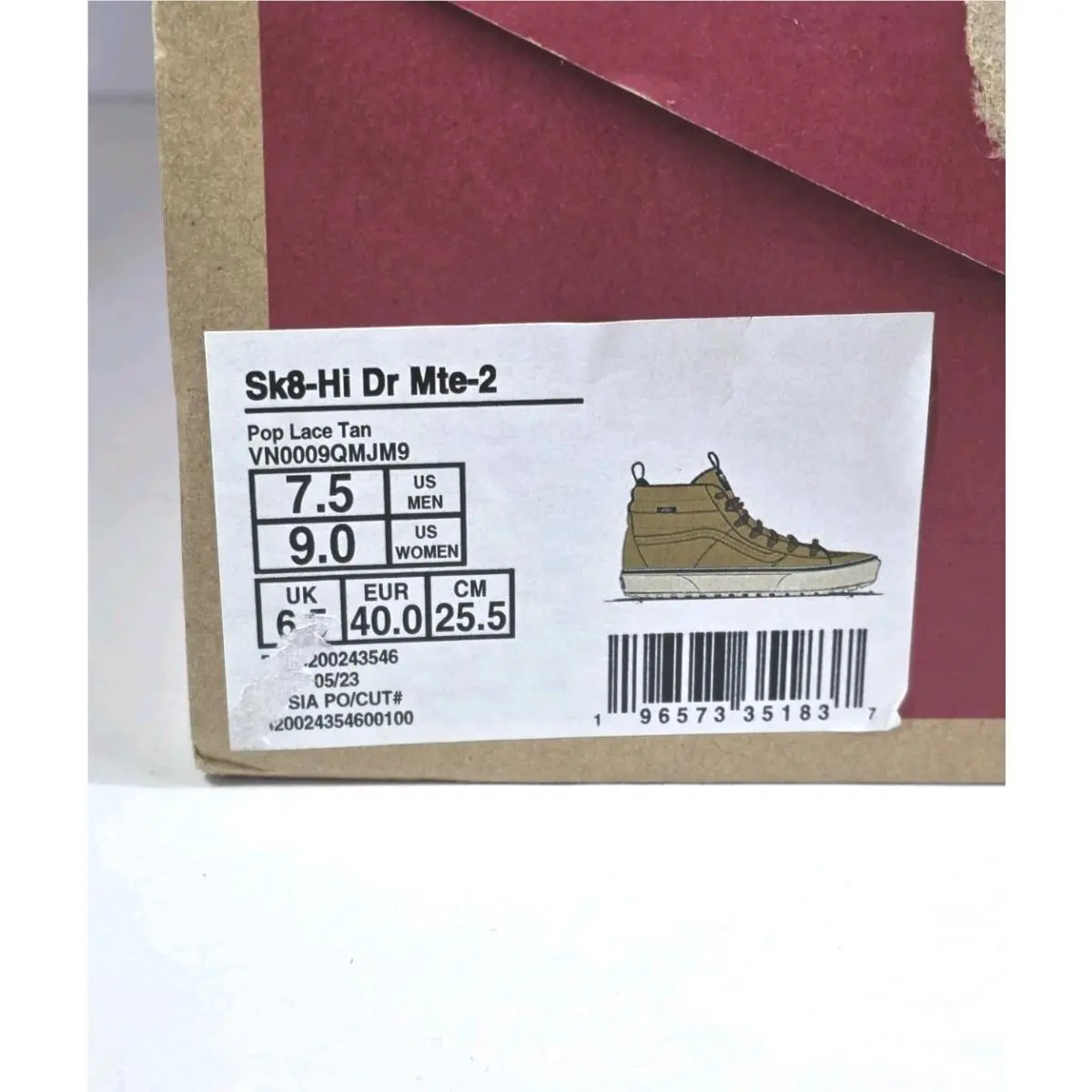Vans shoes - Vans Sk8-Hi DR MTE-2 - VN0009QMJM9 - Brown 9
