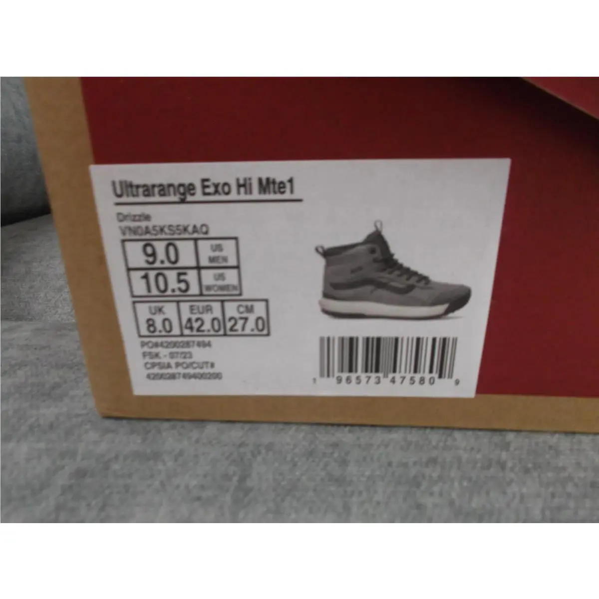 Vans shoes - VANS UltraRange Exo MTE - UltraRange Exo MTE - VN0A5KS5KAQ - Gray (UPC: 196573475809) 0