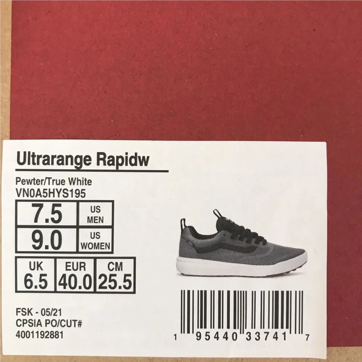 Vans shoes - Vans UltraRange Rapidweld - UltraRange Rapidweld - VN0A5HYS195 - Pewter / Black / True White (UPC: 0195440337318) 4