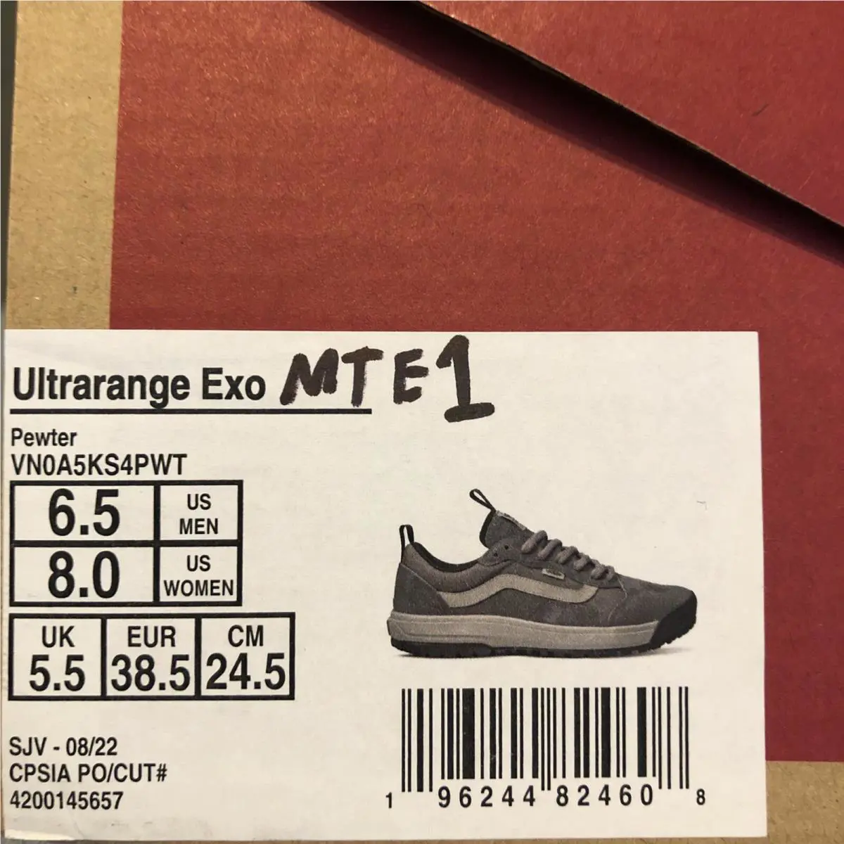 Vans shoes - VANS UltraRange Exo - UltraRange Exo - VN0A5KS4PWT - Pewter Gray Grey Black (UPC: 0196244824608) 7