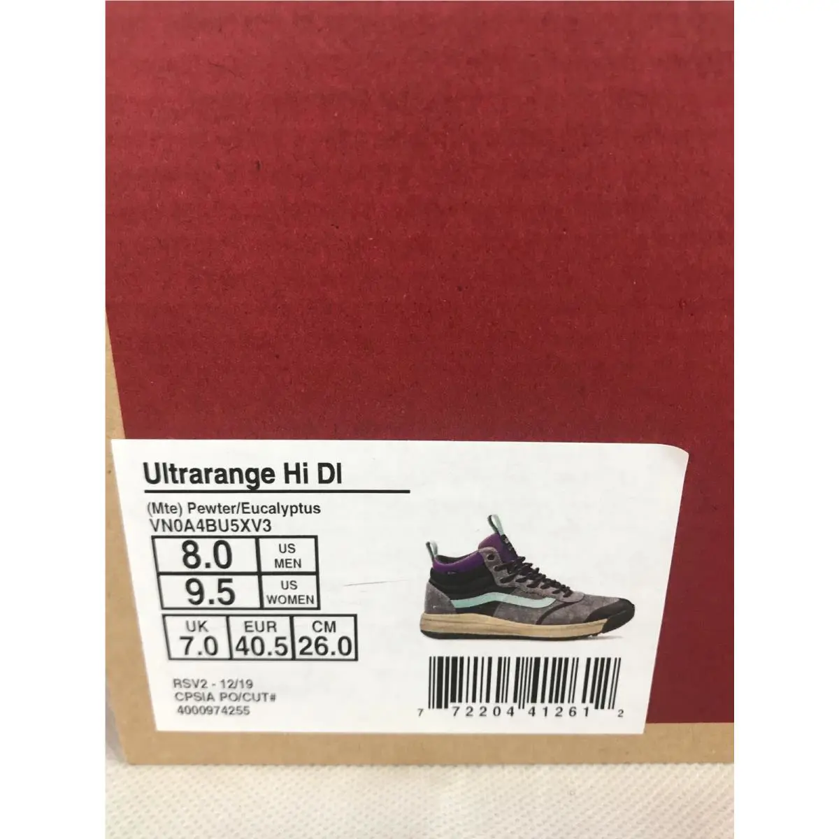 Vans shoes - VANS UltraRange Hi Dl - UltraRange - VN0A4BU5XV3 - Pewter / Eucalyptus / Gray - Grey / Black / Purple (UPC: 0772204412612) 6