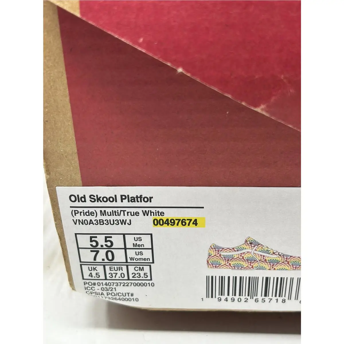 Vans shoes - VANS Old Skool Platform - Old Skool Platform - VN0A3B3U3WJ1 - Multicolor (UPC: 194902657186) 5