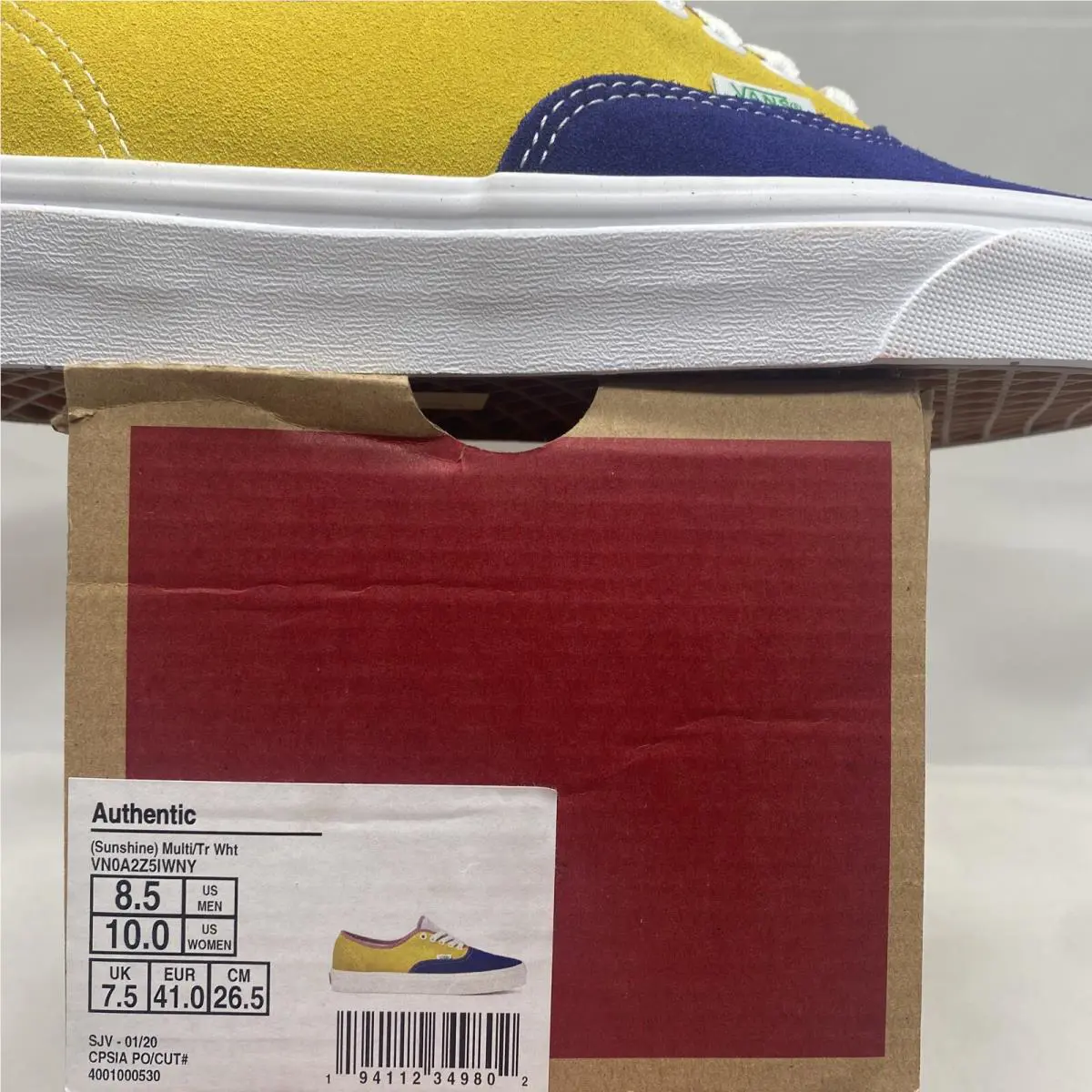 Vans shoes - VANS Authentic - Authentic - VN0A2Z5IWNY - Multi Colored Sunshine Yellow Red Purple True White (UPC: 0194112349802) 5