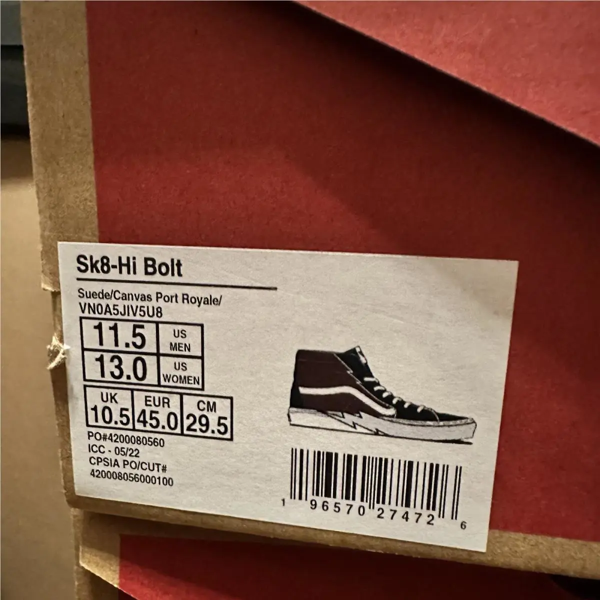 Vans shoes - Vans Sk8 Hi Bolt - Bolt - VN0A5JIV5U8 - Black 7