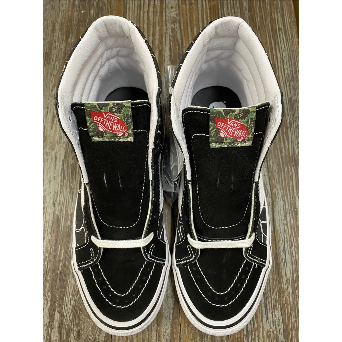 Vans shoes - BAPE A Bathing Ape x Vans SK8-Hi - VN0A38GF7BG - Black (UPC: 0195439804616) 1