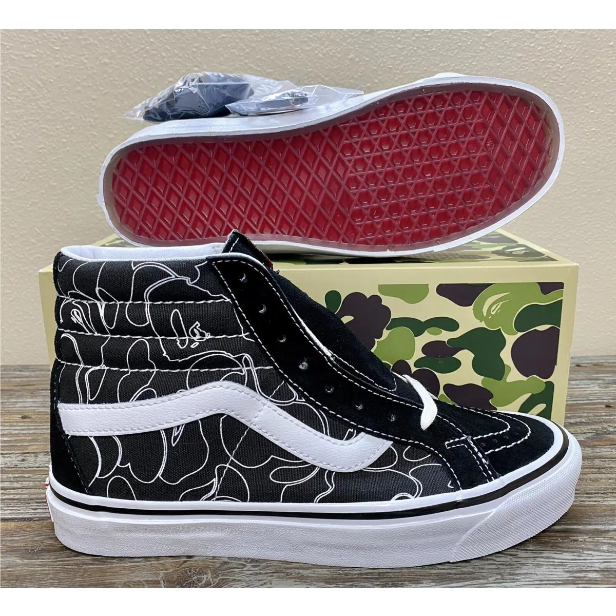 Vans shoes - BAPE A Bathing Ape x Vans SK8-Hi - VN0A38GF7BG - Black (UPC: 0195439804616) 2