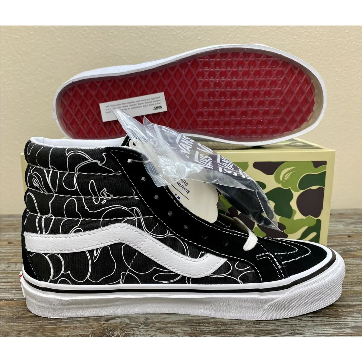 Vans shoes - BAPE A Bathing Ape x Vans SK8-Hi - VN0A38GF7BG - Black (UPC: 0195439804616) 3