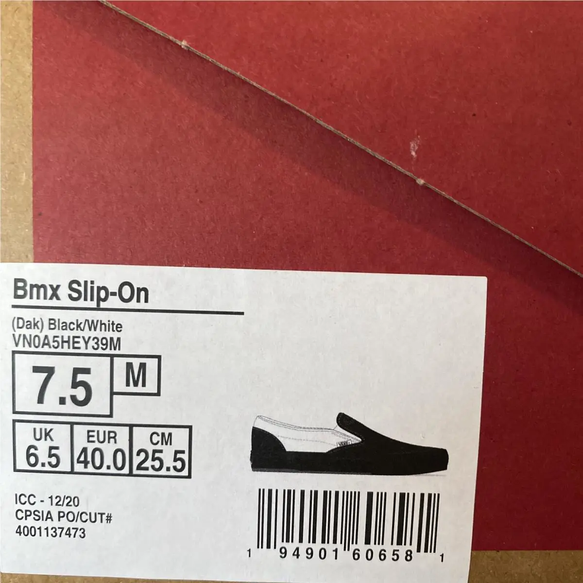 Vans shoes - VANS BMX Slip-On - BMX - VN0A5HEY39M - Black / White (UPC: 0194901606581) 7