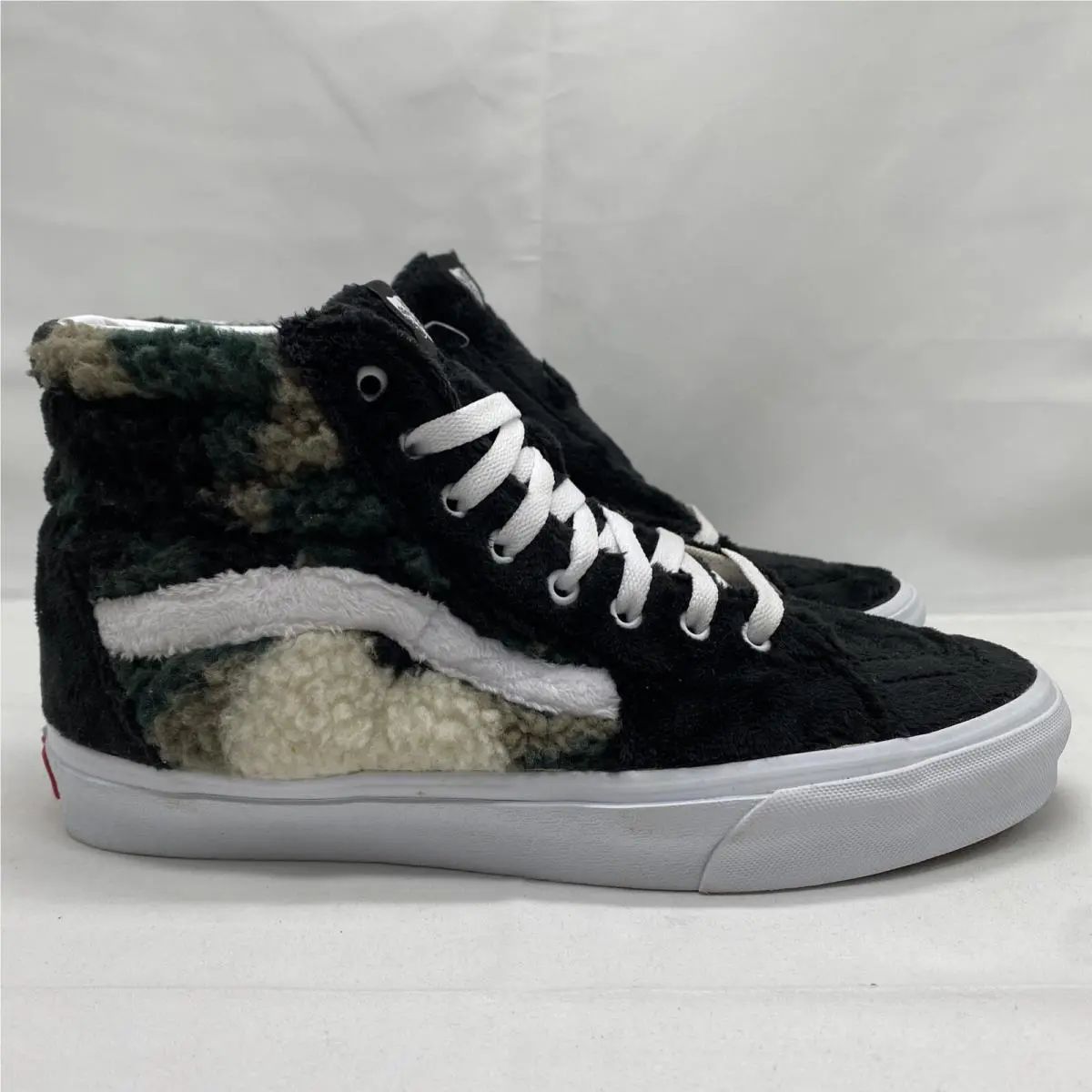Vans shoes - Vans Sk8 Hi - VN0A5JMJA58 - Black Green Tan Khaki Beige White Sherpa, Manufacturer: Camo / Black (UPC: 0192828980692) 0