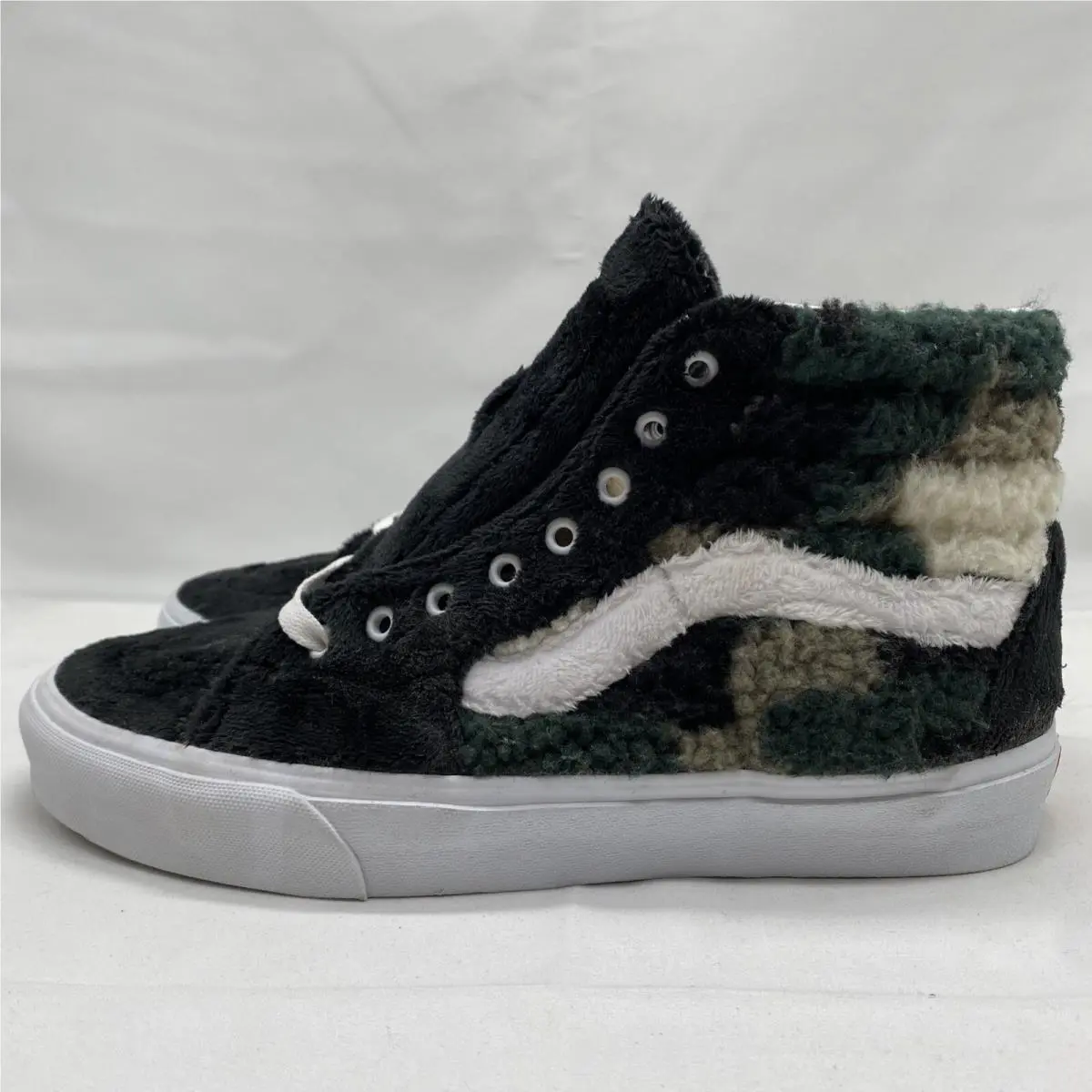 Vans shoes - Vans Sk8 Hi - VN0A5JMJA58 - Black Green Tan Khaki Beige White Sherpa, Manufacturer: Camo / Black (UPC: 0192828980692) 1