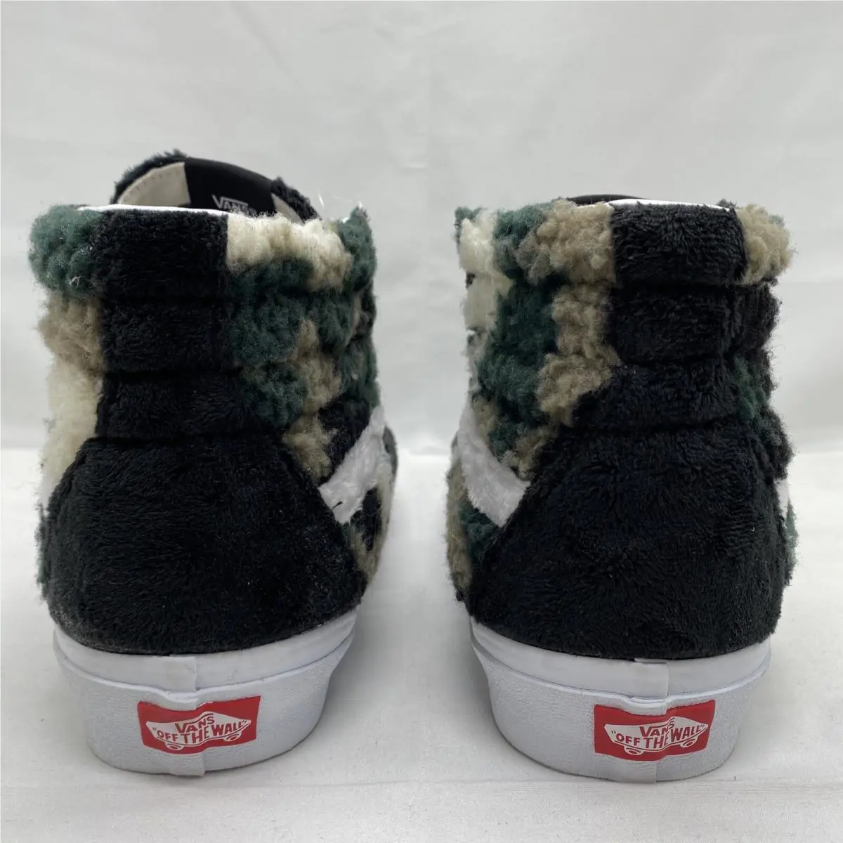 Vans shoes - Vans Sk8 Hi - VN0A5JMJA58 - Black Green Tan Khaki Beige White Sherpa, Manufacturer: Camo / Black (UPC: 0192828980692) 3