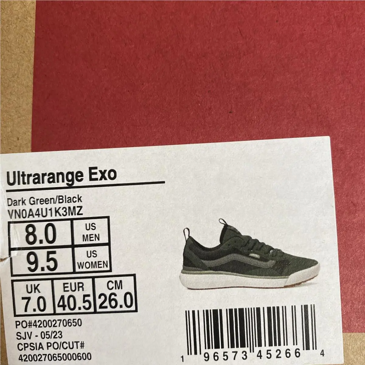 Vans shoes - VANS UltraRange Exo - UltraRange Exo - VN0A4U1K3MZ - Dark Green / Black / White / Gray - Grey (UPC: 0196573452664) 5