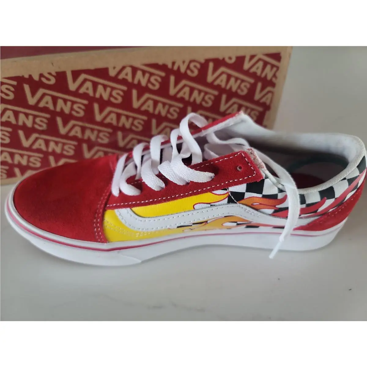 Vans shoes - VANS Old Skool - Old Skool - RED FLAMES - Red 3
