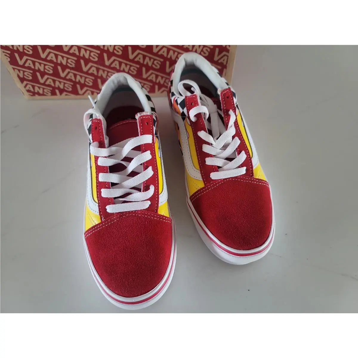 Vans shoes - VANS Old Skool - Old Skool - RED FLAMES - Red 6