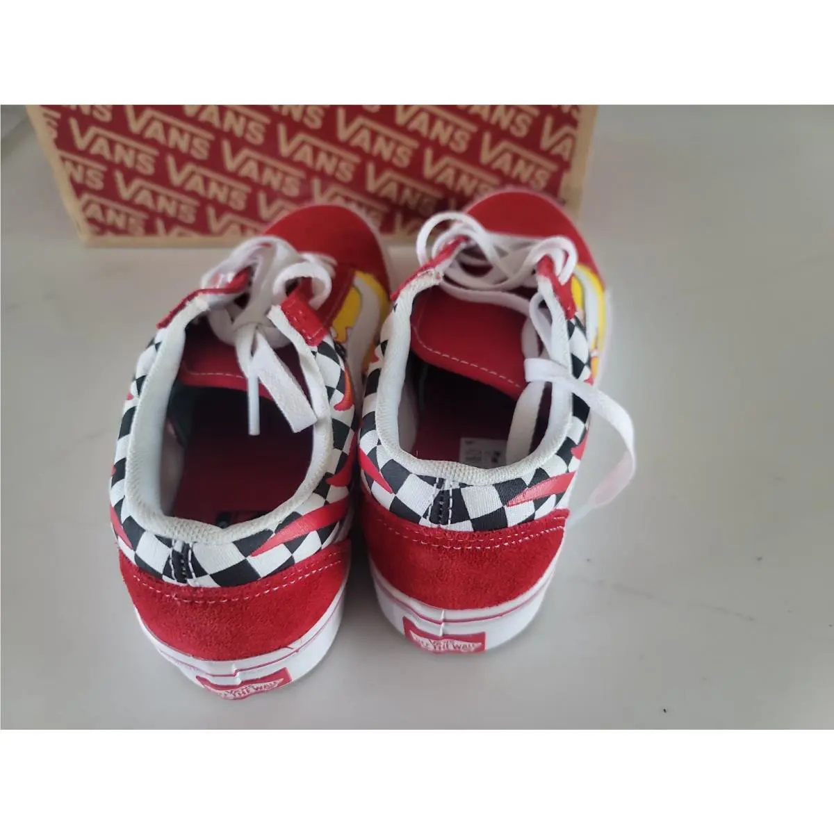 Vans shoes - VANS Old Skool - Old Skool - RED FLAMES - Red 7