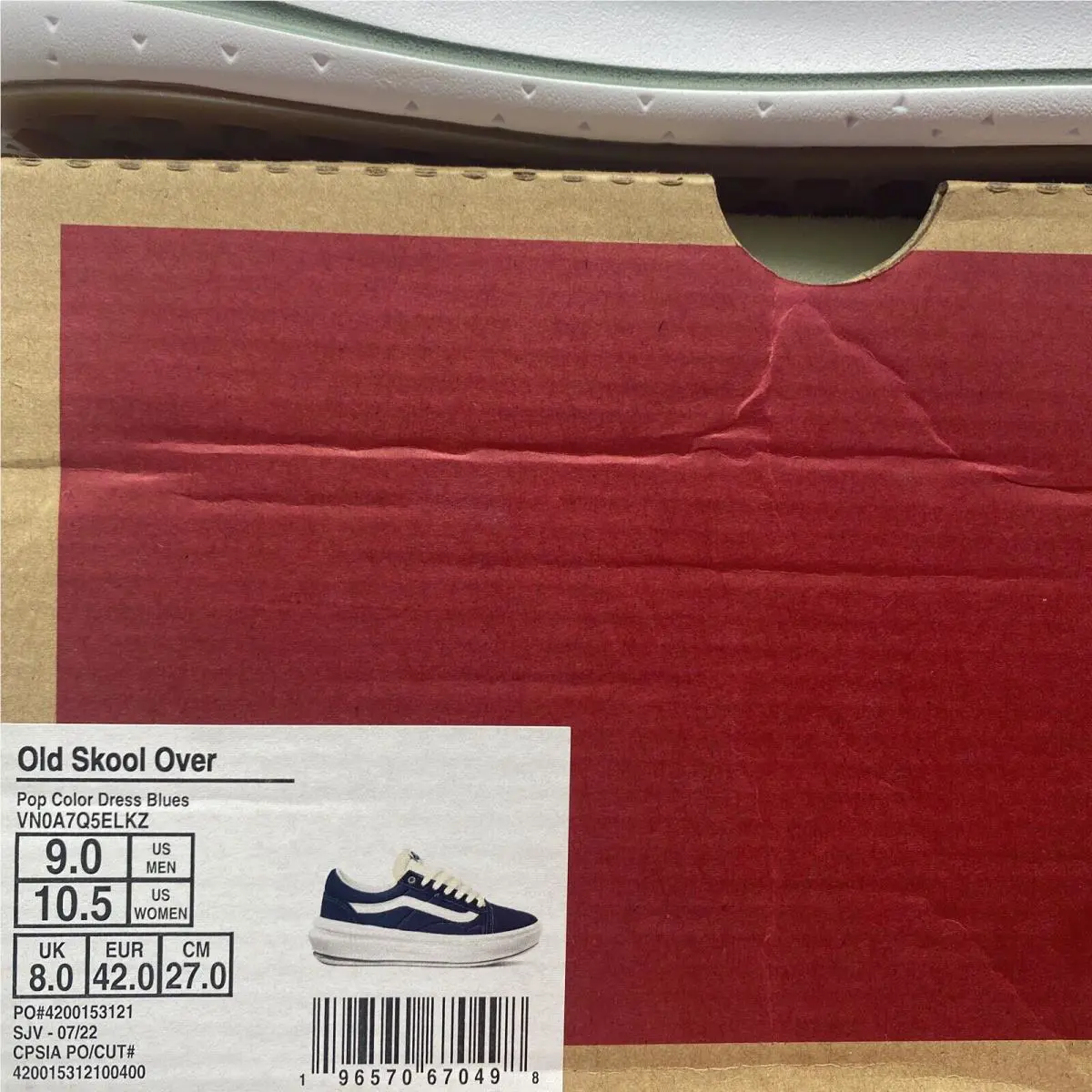 Vans shoes - VANS Old Skool Over - Old Skool Over - VN0A7Q5ELKZ - Dress Blues Blue / White / Green (UPC: 0196570670498) 6