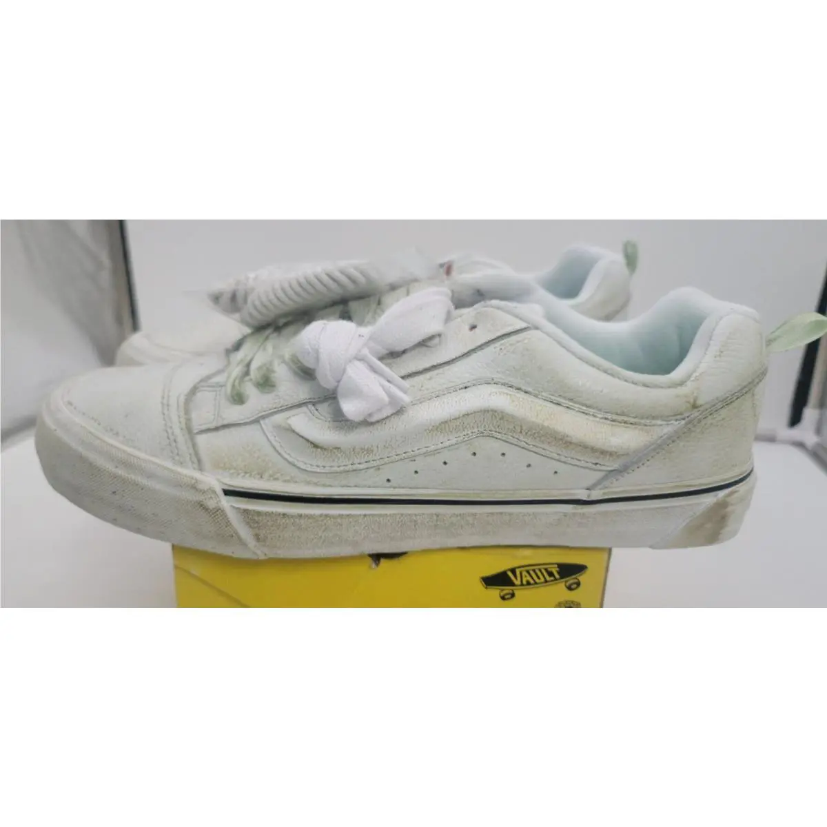 Vans shoes - VANS Knu Skool - Knu Skool - VN0007QDBGN - Green/Grass Staine/True White (UPC: 196570602963) 1