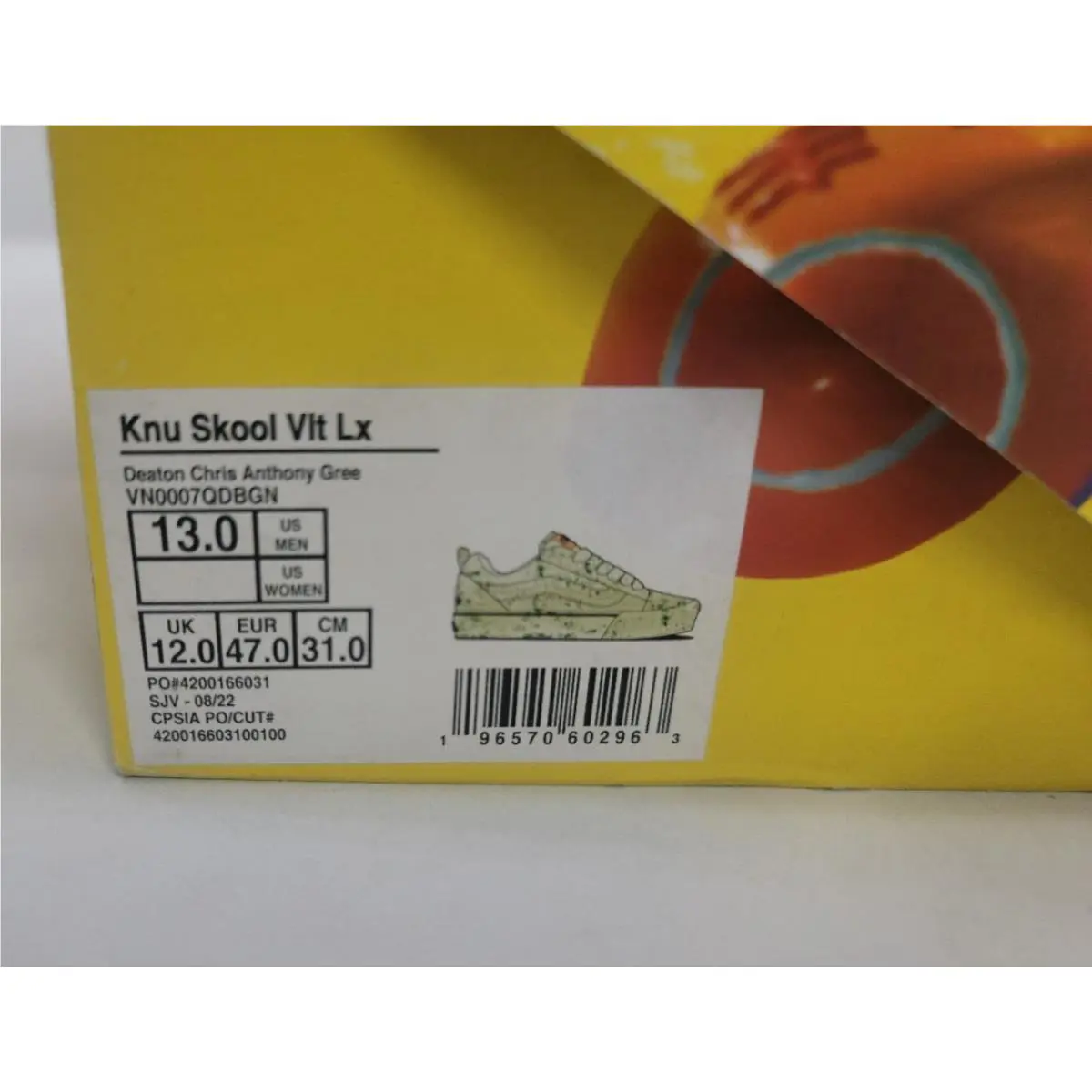 Vans shoes - VANS Knu Skool - Knu Skool - VN0007QDBGN - Green/Grass Staine/True White (UPC: 196570602963) 0
