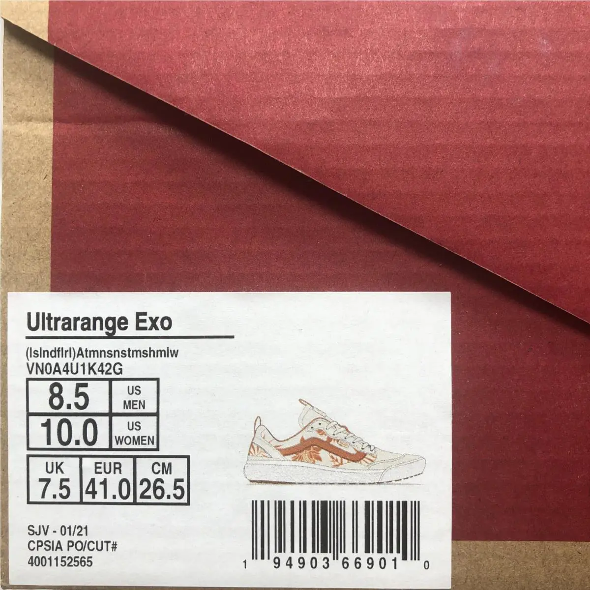 Vans shoes - VANS Ultrarange Exo - Ultrarange Exo - VN0A4U1K42G - White Orange (UPC: 0194903669010) 5