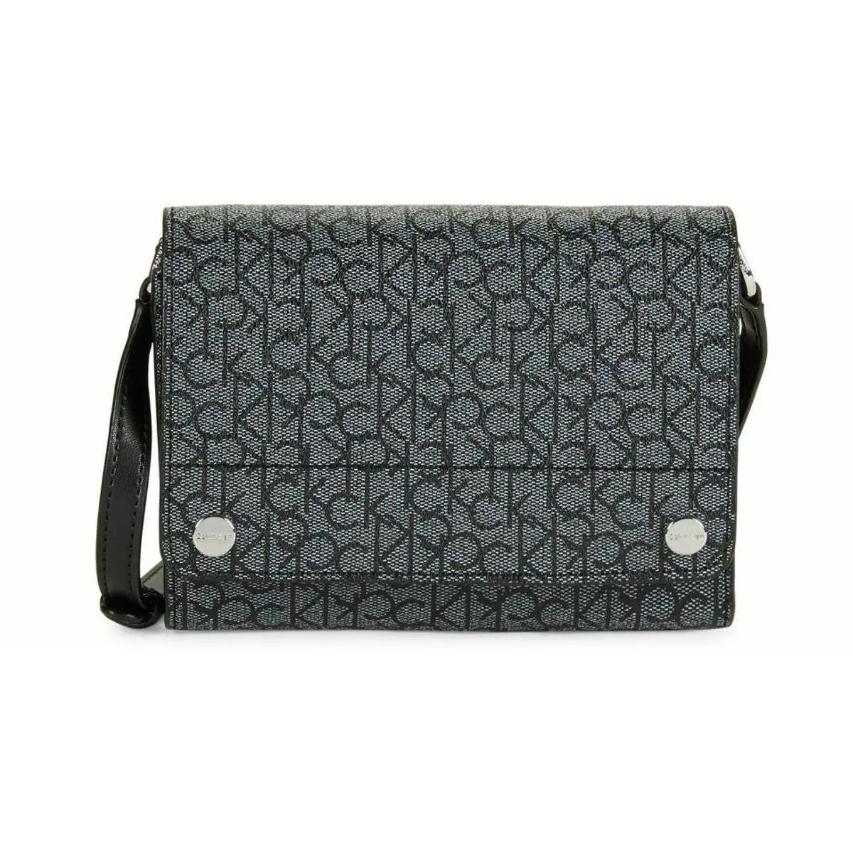 Calvin Klein Crossbody Bag Susan Saffiano Leather CK Signature Crossbody Bag - Grey/Black