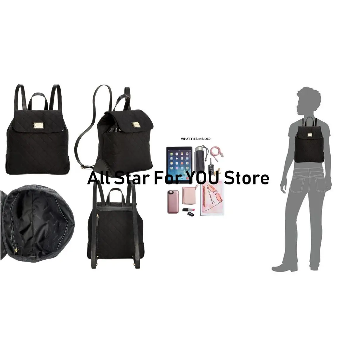 Calvin Klein Women`s Backpack Teodora Backpack - Black