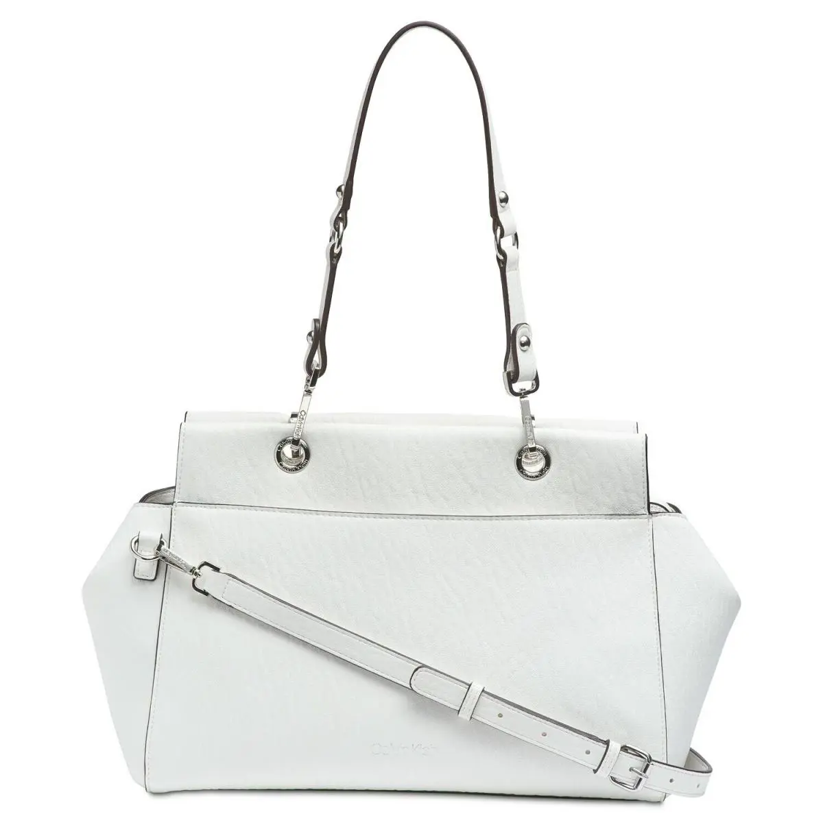 Calvin Klein Sonoma Satchel Bag Bubble Lamb Novelty Satchel White/silver - White/Silver, Lining: Silver, White, Hardware: Silver, White
