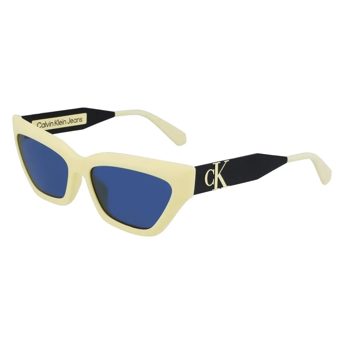 Jeans Ckj 22640S 745 Yellow Black Sunglasses with Blue Lenses by Calvin Klein