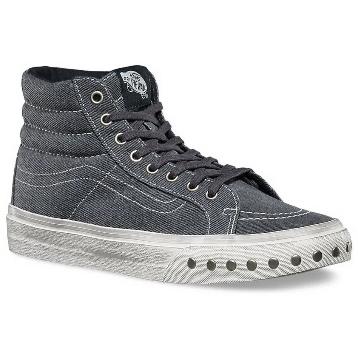 Vans SK8 HI Slim Overwashed Blue Graphite Mens 3.5 Womens 5 Skate Shoes - Gray