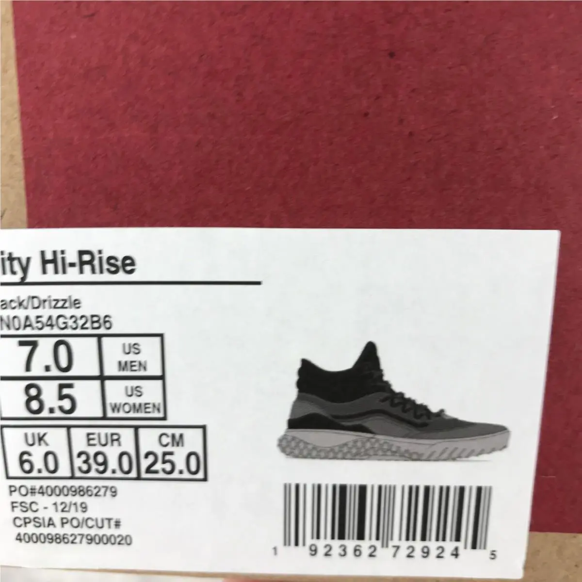 Vans shoes - Vans City Hi-Rise - City - Black Drizzle - Gray / Grey, Manufacturer: Black/Drizzle (UPC: 0192362729245) 5