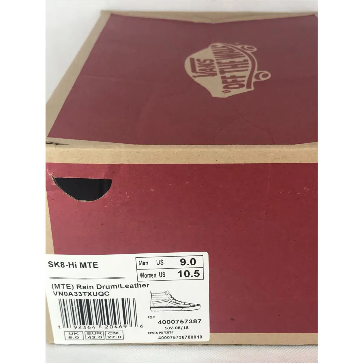 Vans shoes - SK8 Hi (MTE) - MTE - Dark Brown White (UPC: 0192364204696) 6