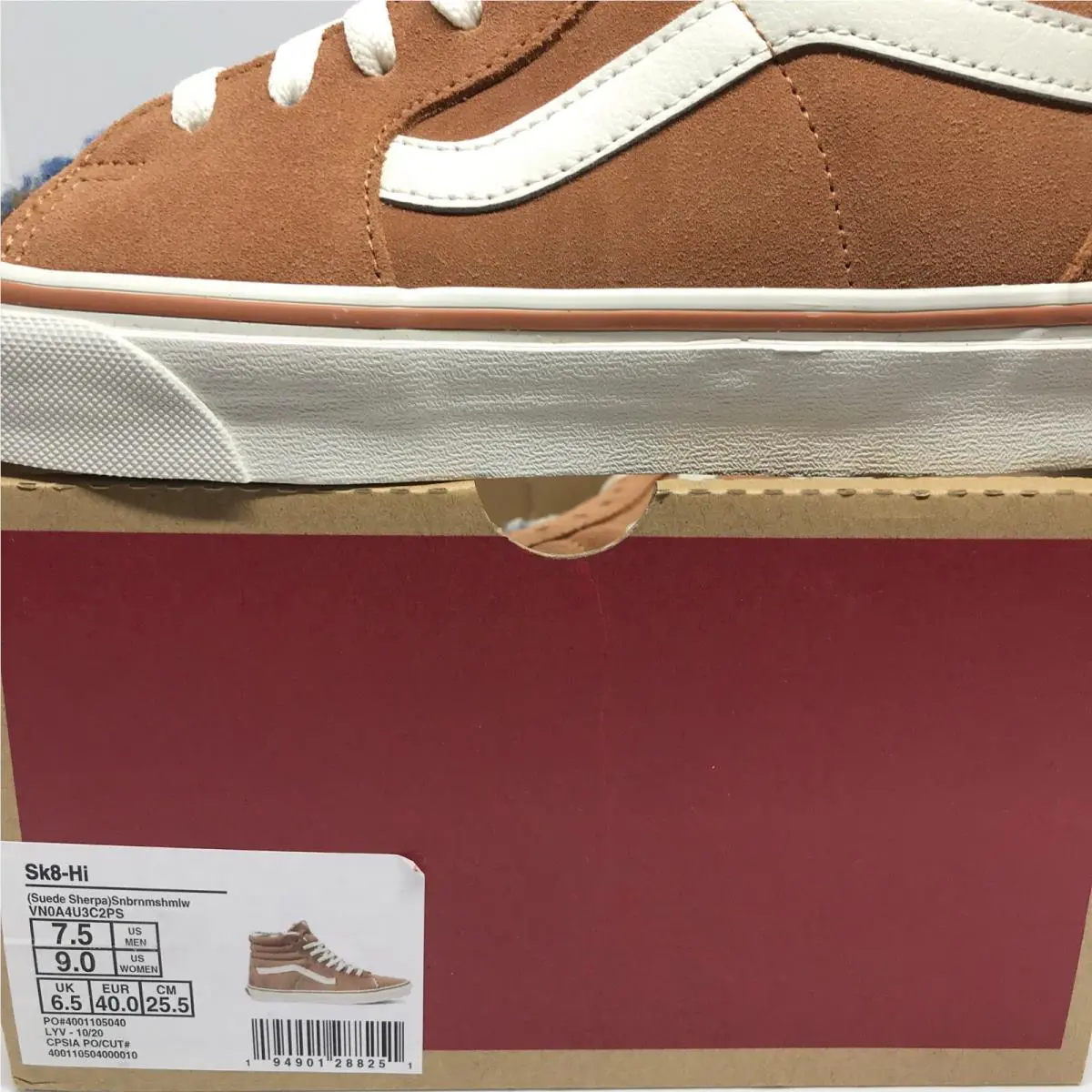 Vans shoes - VANS SK8-Hi Reissue - Reissue - Sunburn - Orange / Marshmallow - White (UPC: 0194901288251) 5