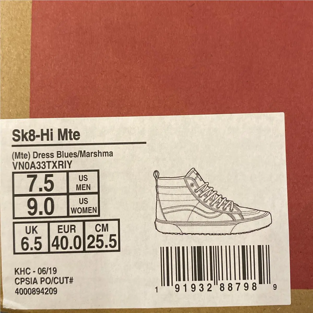 Vans shoes - Sk8-HI MTE - MTE - VN0A33TXRIY - Dress Blues/Marshmallow, Manufacturer: Dress Blues/Marshmallow (UPC: 0191932887989) 6