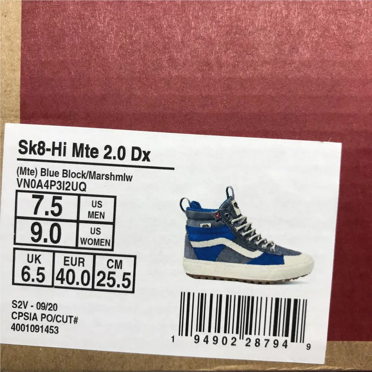 Vans shoes - VANS Sk8-Hi Mte - Mte - Blue Block / Marshmallow - White / Gray - Grey, Manufacturer: Blue Block / Marshmallow (UPC: 0194902287949) 7