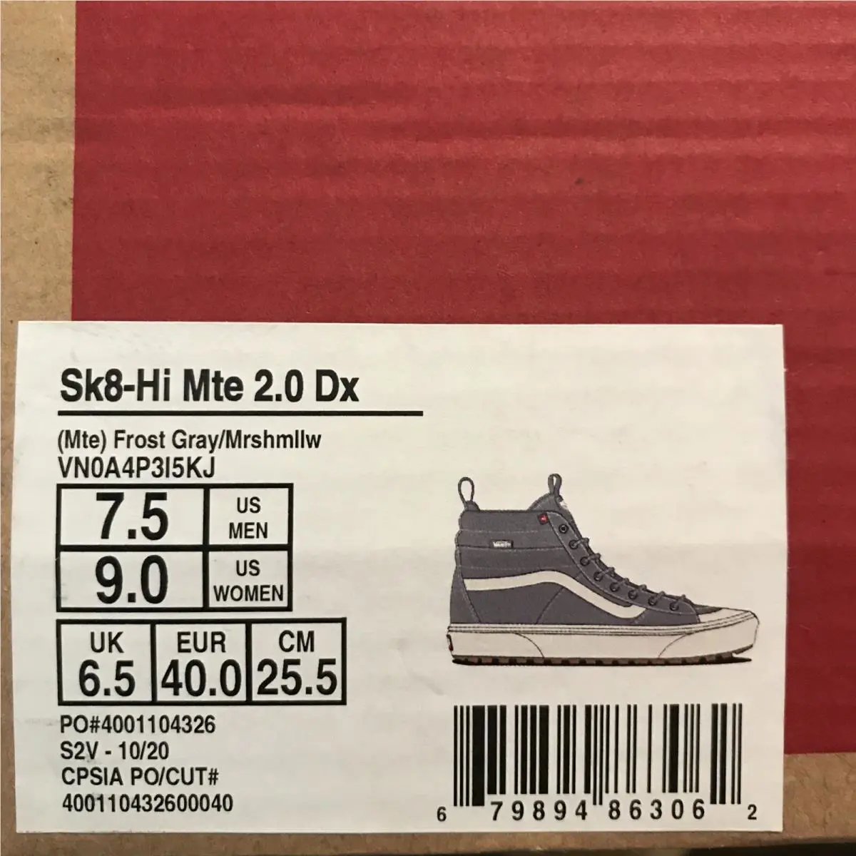 Vans shoes - VANS Sk8-Hi Mte - Mte - Gray - Grey / Marshmallow - White, Manufacturer: Frost Gray / Marshmallow (UPC: 0679894863062) 4