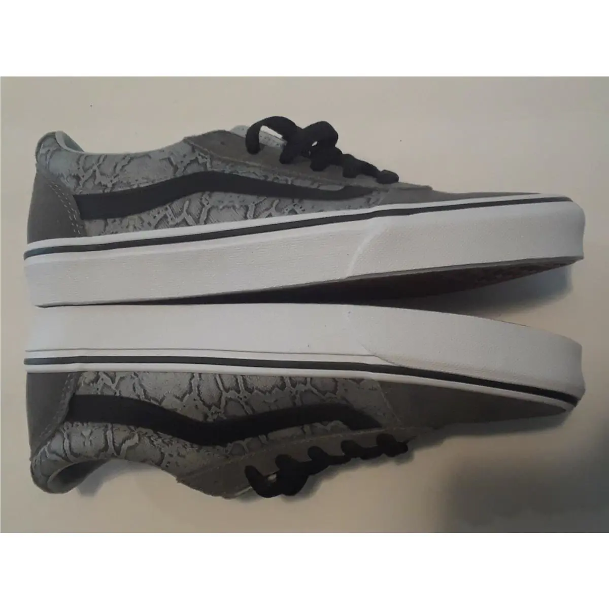Vans shoes - VANS Off The Wall - Off The Wall - Gray, Manufacturer: Gray, Black & Metallic Silver 7