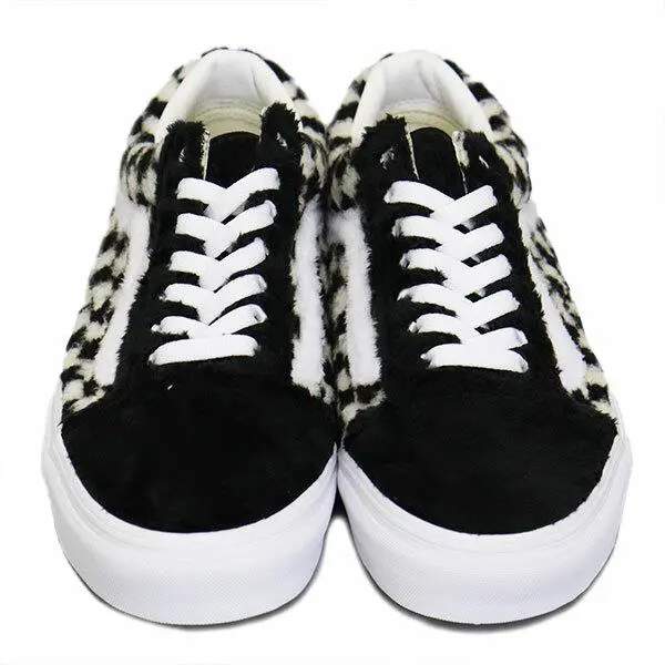 Vans shoes - Black / White Faux Fur Checkerboard 6