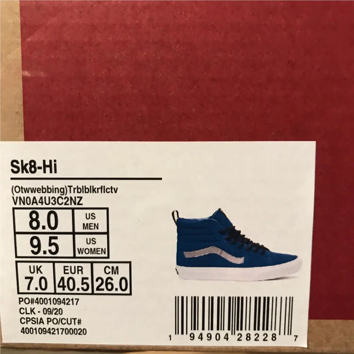 Vans shoes - VANS SK8-Hi Reissue - Reissue - Blue / White / Reflective Gray Grey Silver (UPC: 0194904282287) 4