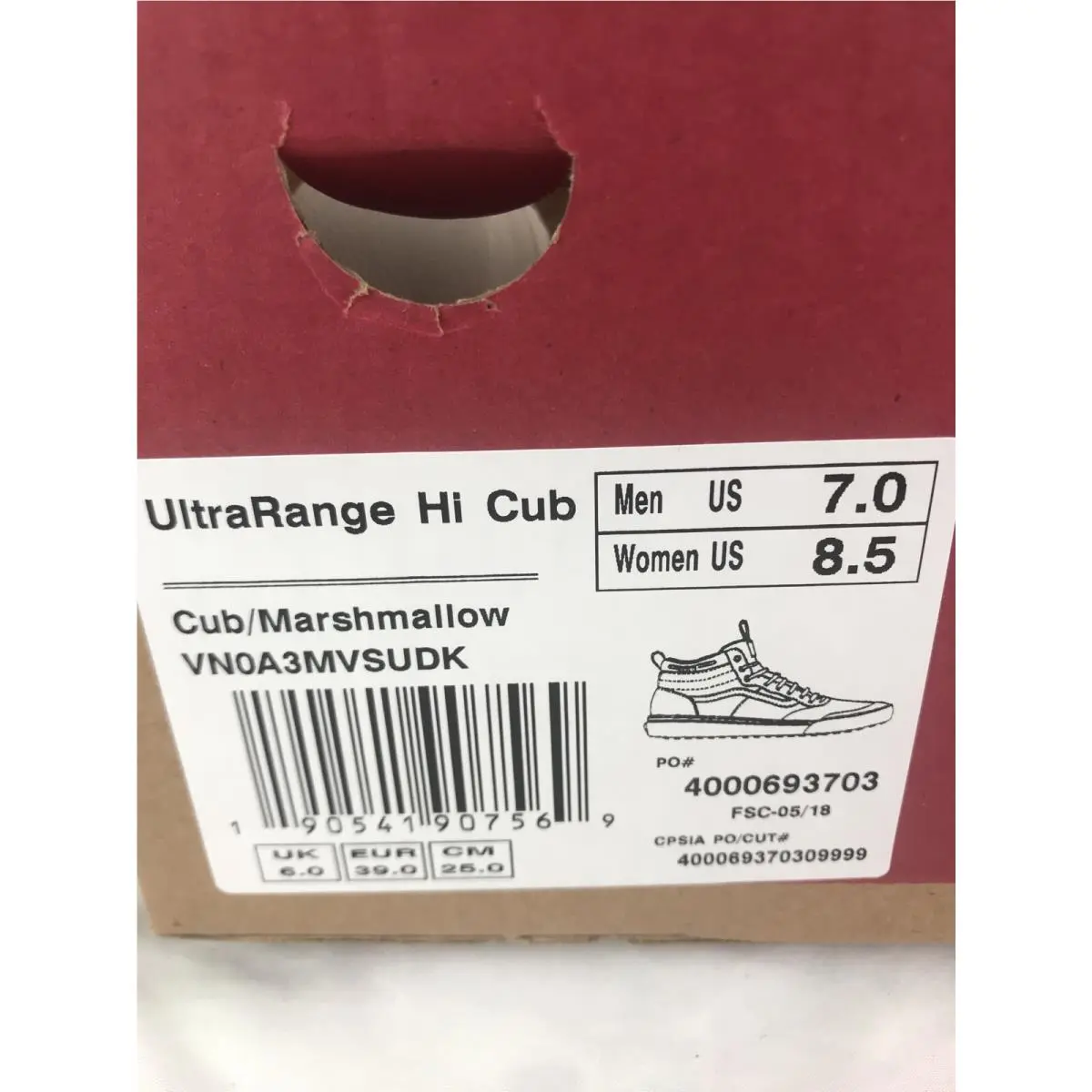 Vans shoes - VANS UltraRange - UltraRange - VN0A3MVSUDK - Cub / Brown / Tan / Marshmallow / White, Manufacturer: Cub / Marshmallow (UPC: 0190541907569) 6