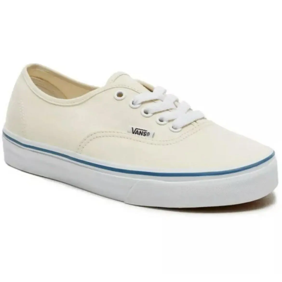 Vans Mens Womens Off White VN000EE3WHT Canvas Low Top Skateboard Shoes - Beige